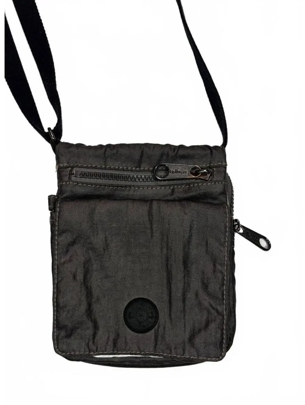 Gorpcore Kipling Eldorado Mini Crossbody Bag Black Gray Nylon Travel Organizer